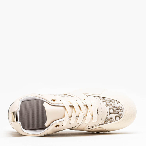 Бежеві жіночі кросівки зі сріблястою вставкою Klam