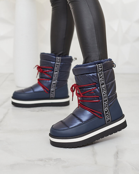 Royalfashion Marineblaue Damen Schneestiefel Gepanden