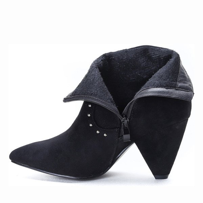Schwarze Stiefel mit dreieckigem Absatz Lorelei - Footwear