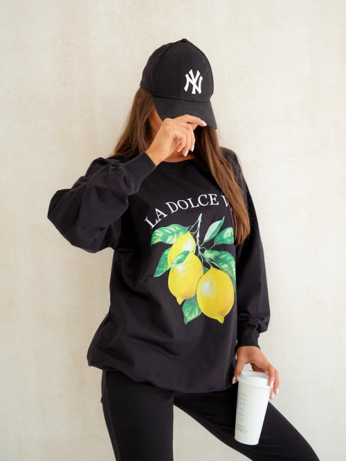 Royalfashion Котоновий комплект для жінок з лимонним светром та легінсами