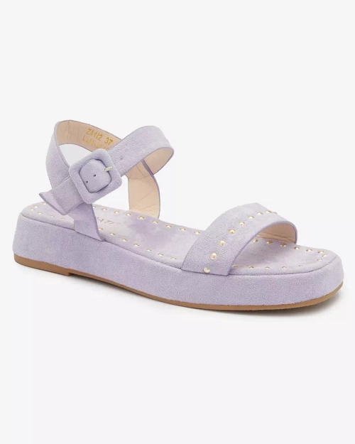 Фіолетові жіночі босоніжки зі стразами Franssia - Взуття