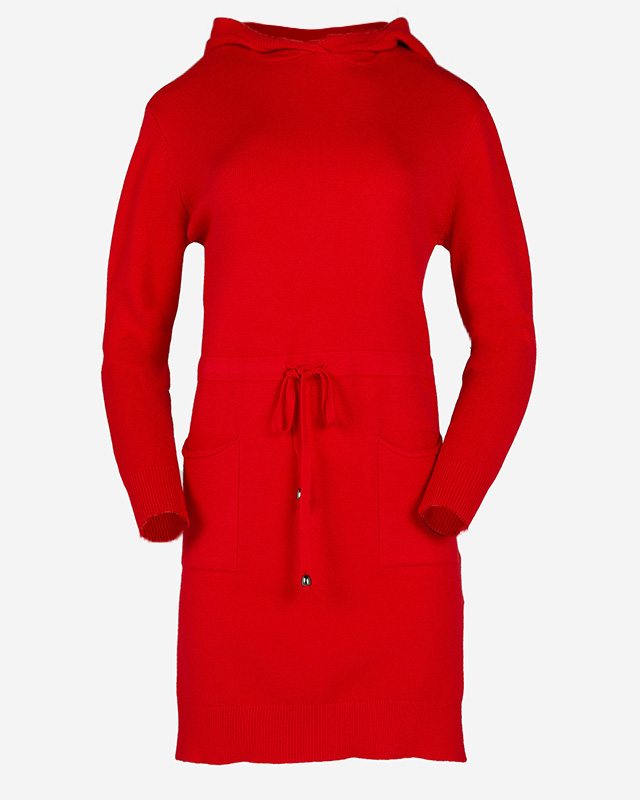 Damen-Tunika mit rotem Kapuzenpullover - Kleidung