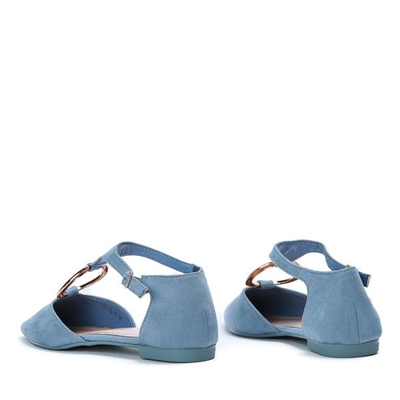 Blaue Ballerinas mit Laurita Golddekor - Schuhe