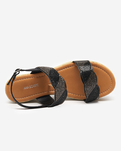 Schwarze Damensandalen mit Zirkonia Acroq - Schuhe