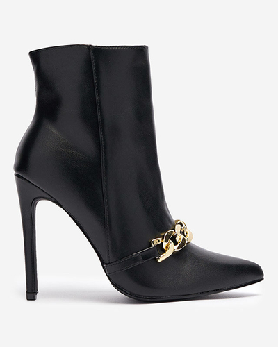 OUTLET Schwarze, mit einer Kette verzierte Stöckelschuhe Rittle- Footwear