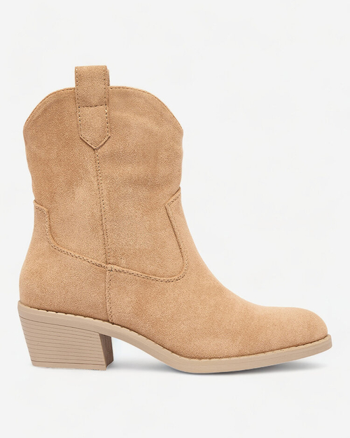 Royalfashion Світло-коричневі жіночі утеплені ковбойські чоботи Bronco