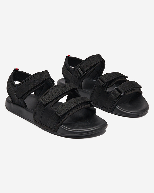Schwarze Herrensandale mit Klettverschluss Crostal - Footwear
