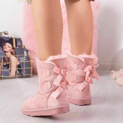 Рожеві зимові черевики з бантами Kylie - Взуття