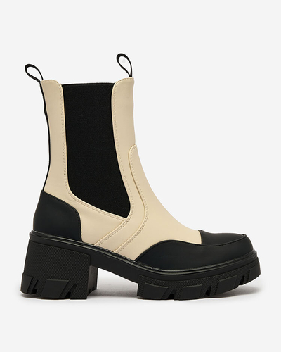 Royalfashion Жіночі матові бежеві черевики Bevta на плоскому каблуці