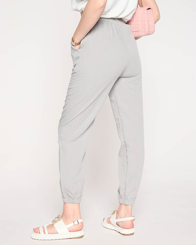 Graue, luftige, dünne Damenhose - Kleidung