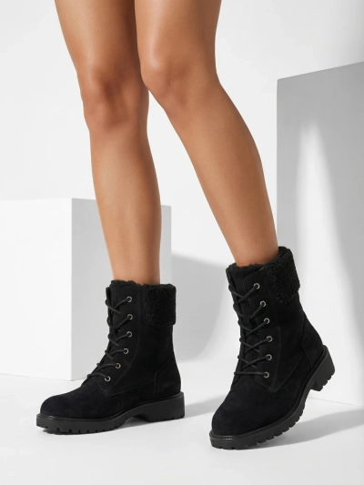 Öko-Wildleder Damen Schnürstiefeletten Trevolla