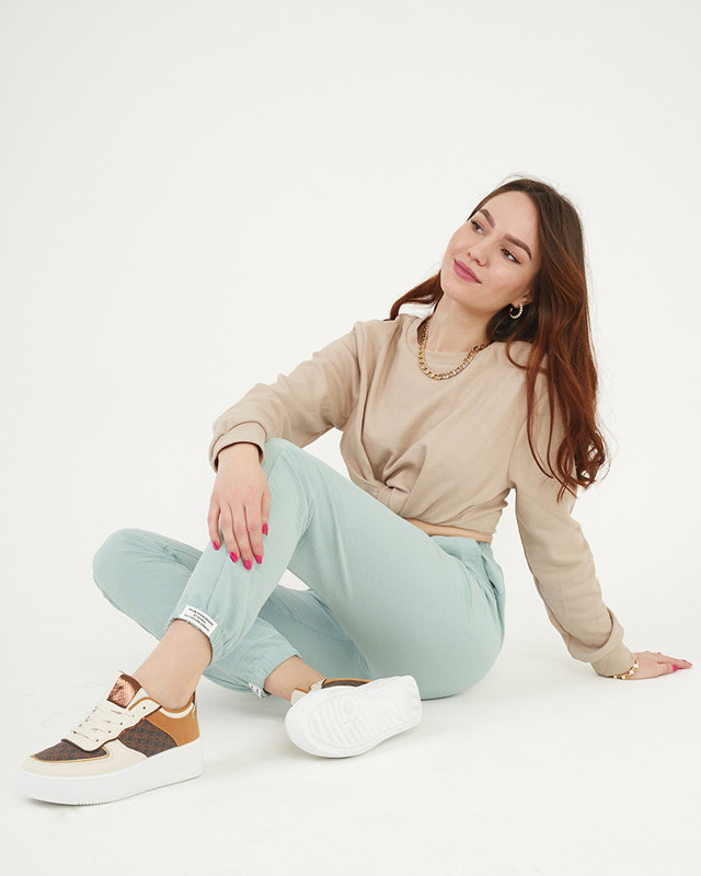 Grüne Stoffhose für Damen - Kleidung