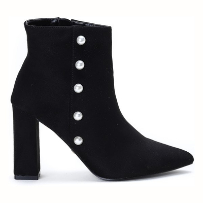 Schwarze Stiefel mit Perlen auf einem hohen Pfosten Maya - Schuhe