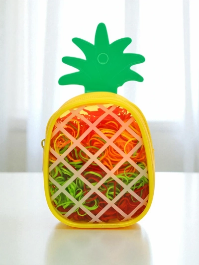 Royalfashion Mehrfarbige Silikon-Haargummis Ananas