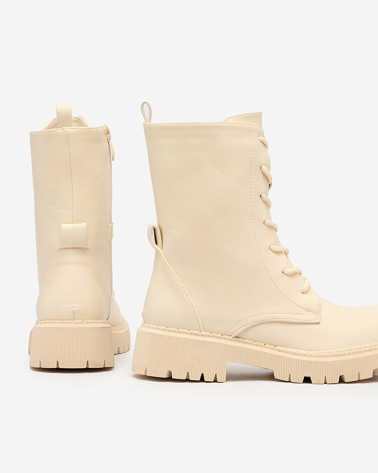 Royalfashion Beige Damen-Schnürstiefel Vacavva