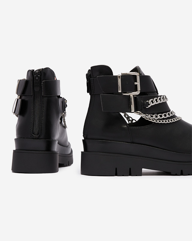 Damenstiefel mit Ausschnitten in Schwarz Setica - Schuhe