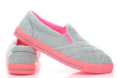 Grau-rosa Damen Slip auf Asqus Sneakers - Schuhe
