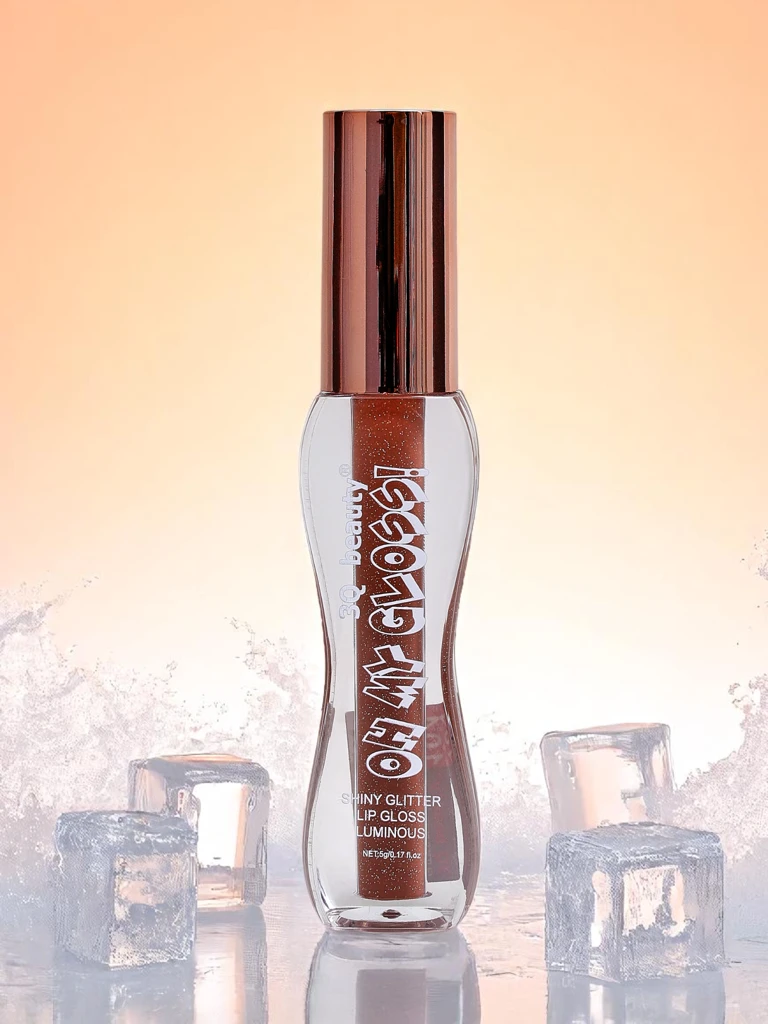 Lippengloss mit Glitzer in der Farbe Simulation