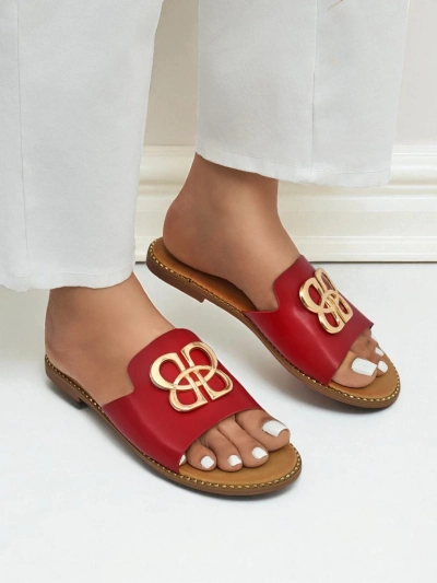 Royalfashion Damen-Pantoletten mit flacher Sohle Heraklia