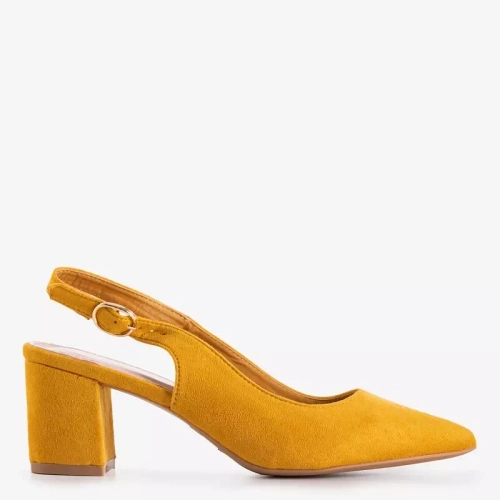 OUTLET Гірчичні жіночі босоніжки на стовпі Siofra - Взуття