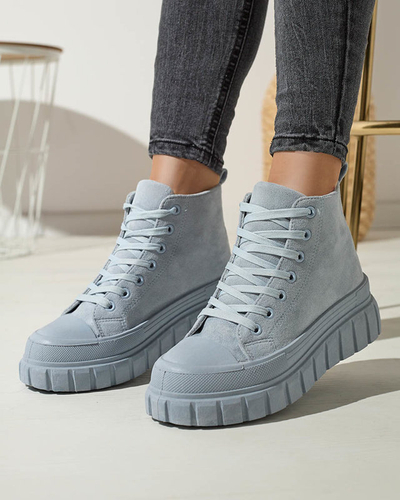 Hellblaue Damen-Schnürstiefel a'la sneakers Netara - Footwear