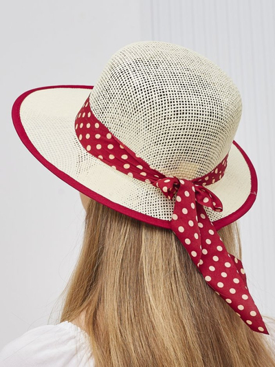 Royalfashion Damen Strohhut Dotelle