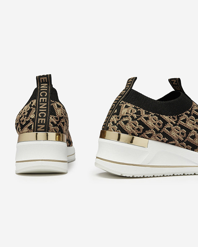 Schwarze und braune Damen-Slipper mit Aufdruck Scerpa- Footwear