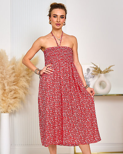 Royalfashion Damen Midikleid mit Blumenmuster