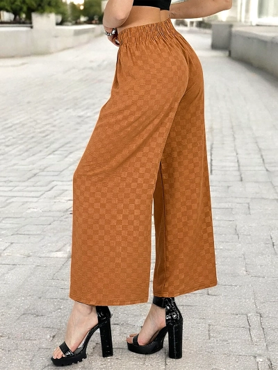 Royalfashion Weite karierte Damenhose