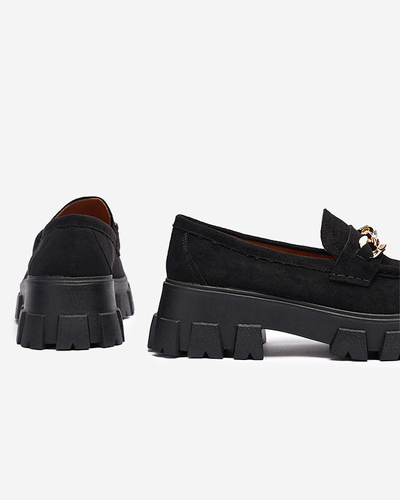 Schwarzer Damenschuh mit goldener Verzierung Quesil - Footwear