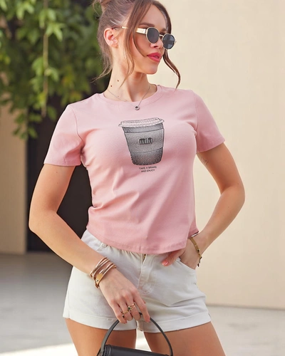 Royalfashion Damen Baumwoll-T-Shirt mit Strassdruck