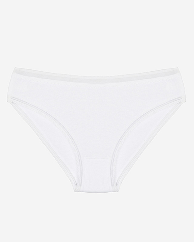 Weißer Damen-Slip aus Baumwolle mit Spitze - Unterwäsche