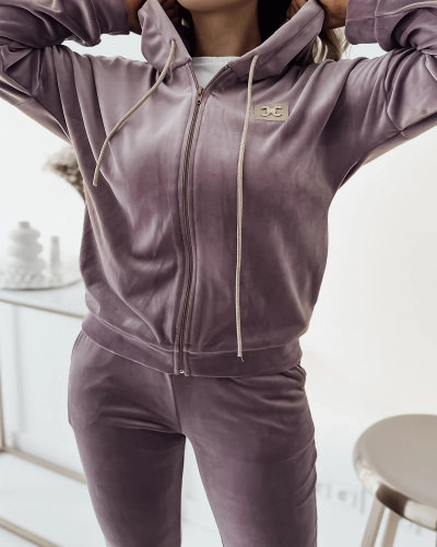 Royalfashion Lila Damen-Sweatshirt-Set mit Patch