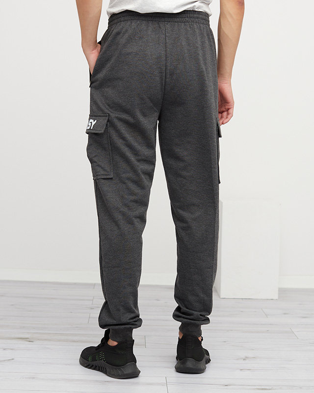 Dunkelgraue Herren-Jogginghose mit Taschen - Kleidung