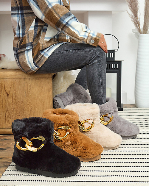 Коричневі хутряні черевики Sattopa