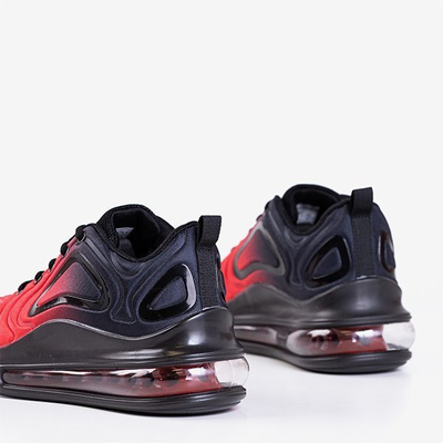 Schwarze und rote Herrensportschuhe mit transparenter Aierda-Sohle - Schuhe