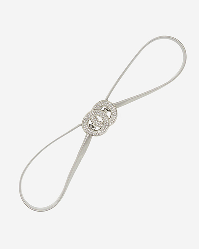 Elastischer Damengürtel in Silber mit Verzierung aus Zirkonia - Accessoires