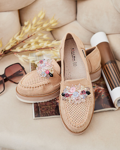 Royalfashion Mokassins mit bunten Steinen Restea