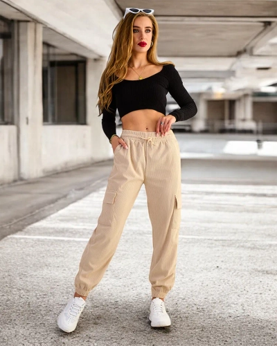 Royalfashion Women's Ribbed Pants