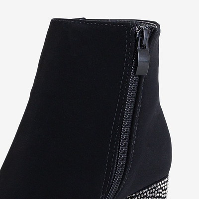 Schwarze Damenstiefeletten mit Zirkon Wilpa - Schuhe