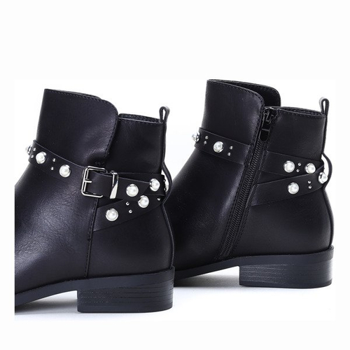 Sztyblety z perełkami w kolorze czarnym Elisa - Obuwie