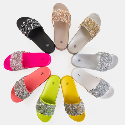 Gelbe Damenpantoffeln mit Zirkonia Onesti - Schuhe