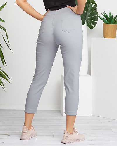Gerade Damen Stoffhose in grau PLUS SIZE - Kleidung