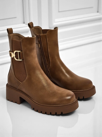 Höhere Damenstiefeletten aus Öko-Leder Ovella