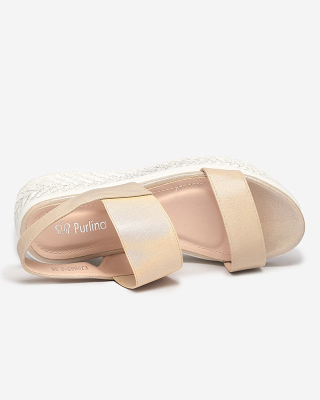 Damensandalen in Braun und Gold mit Zirkonia Maremino - Schuhe