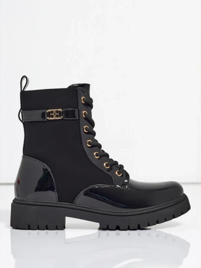 Ботильйони шнуровані з еко шкіри матової та лакованої Alvinea