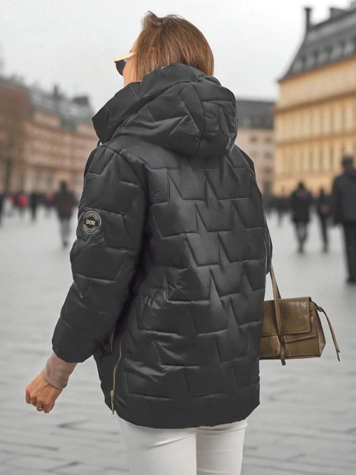 Жіноча стьобана куртка з капюшоном і стягуючими манжетами на рукавах Stone Hollow