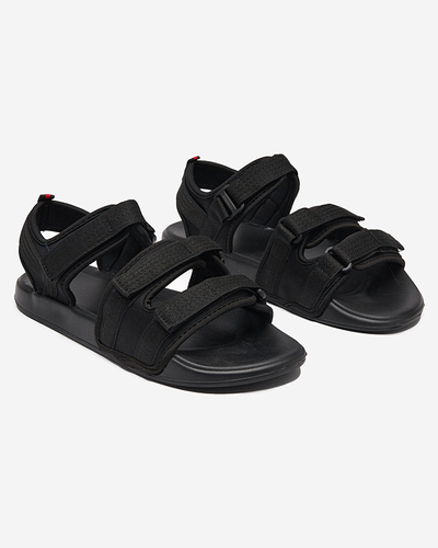 Schwarze Herrensandale mit Klettverschluss Crostal - Footwear