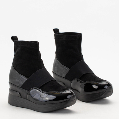 Чорні жіночі черевики в спортивному стилі Keledi