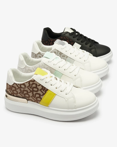 Royalfashion Weiße und braune Damen Sportschuhe Mlysio